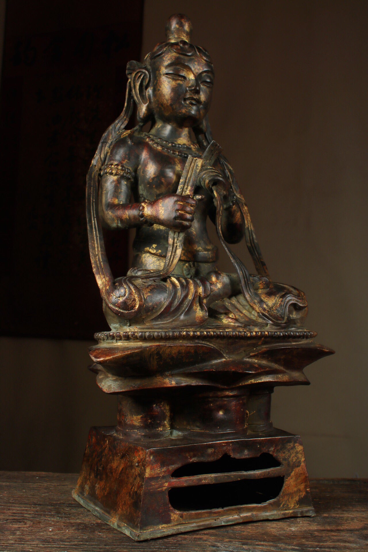 Chinese antique pure copper Guanyin