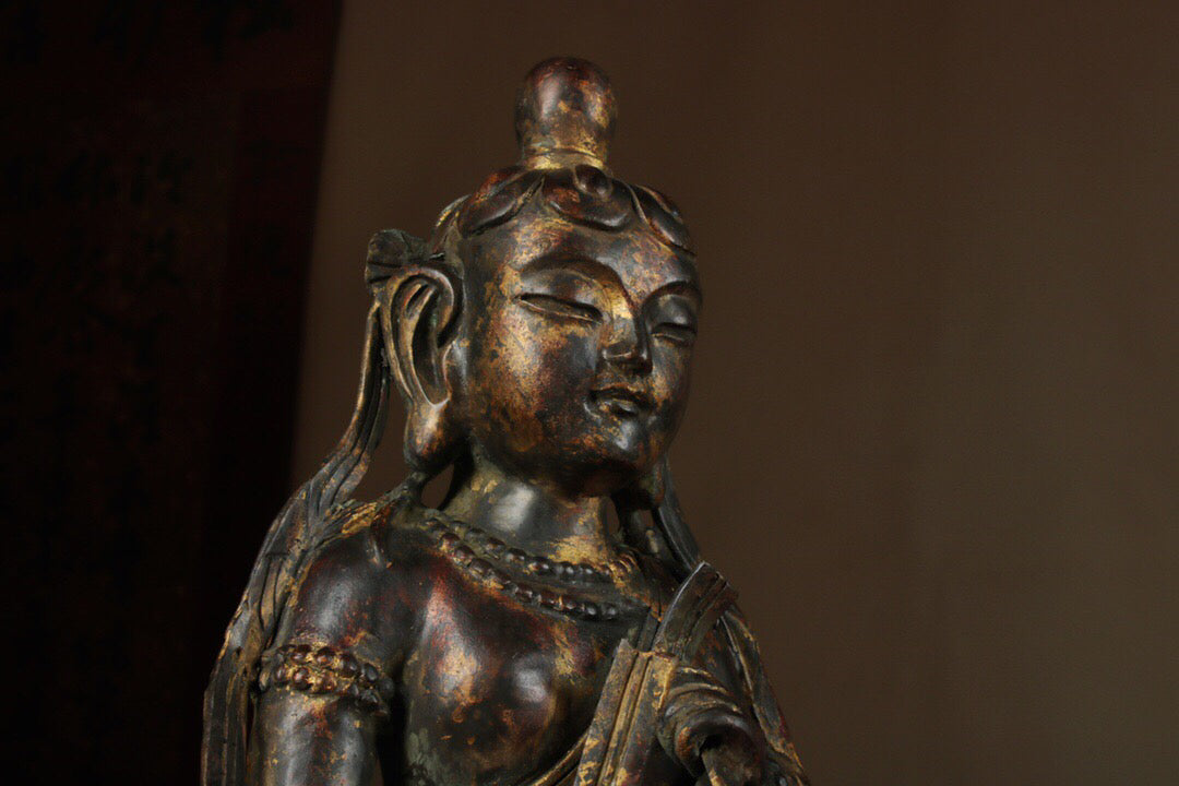 Chinese antique pure copper Guanyin