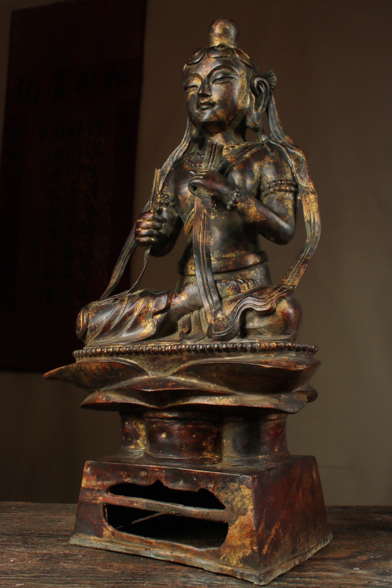 Chinese antique pure copper Guanyin