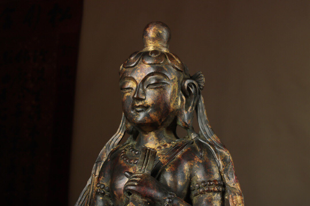 Chinese antique pure copper Guanyin