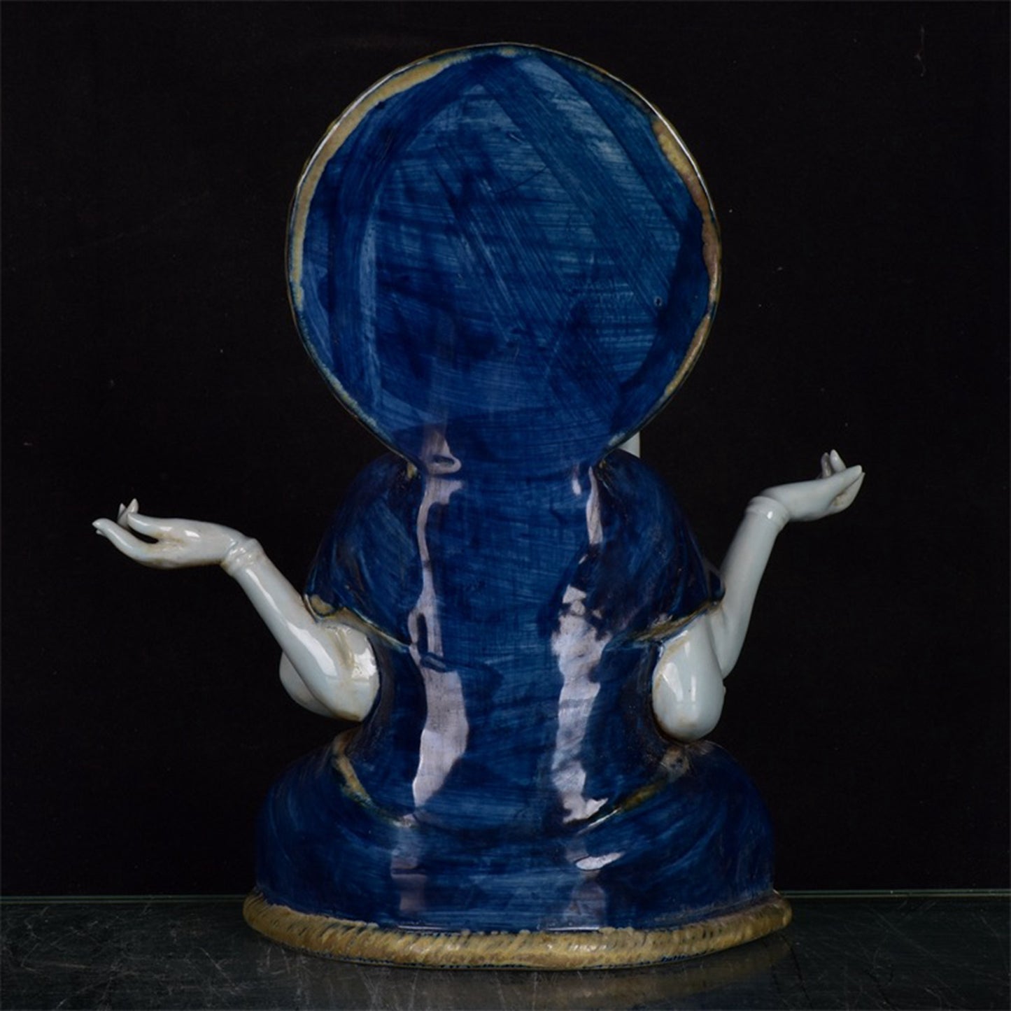 Chinese antique blue and white Guanyin sculpture