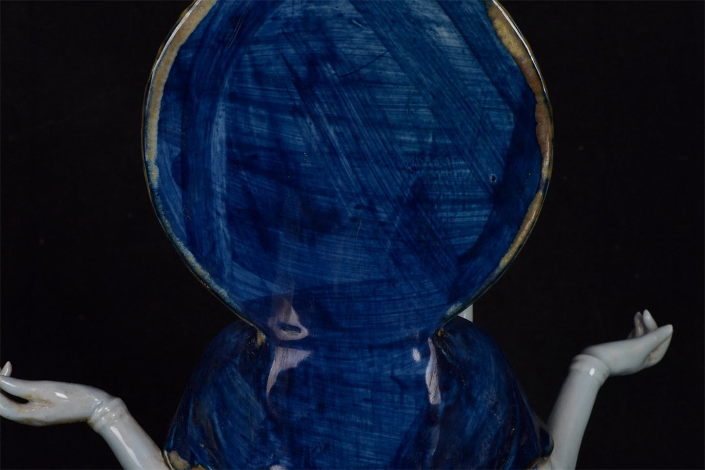 Chinese antique blue and white Guanyin sculpture