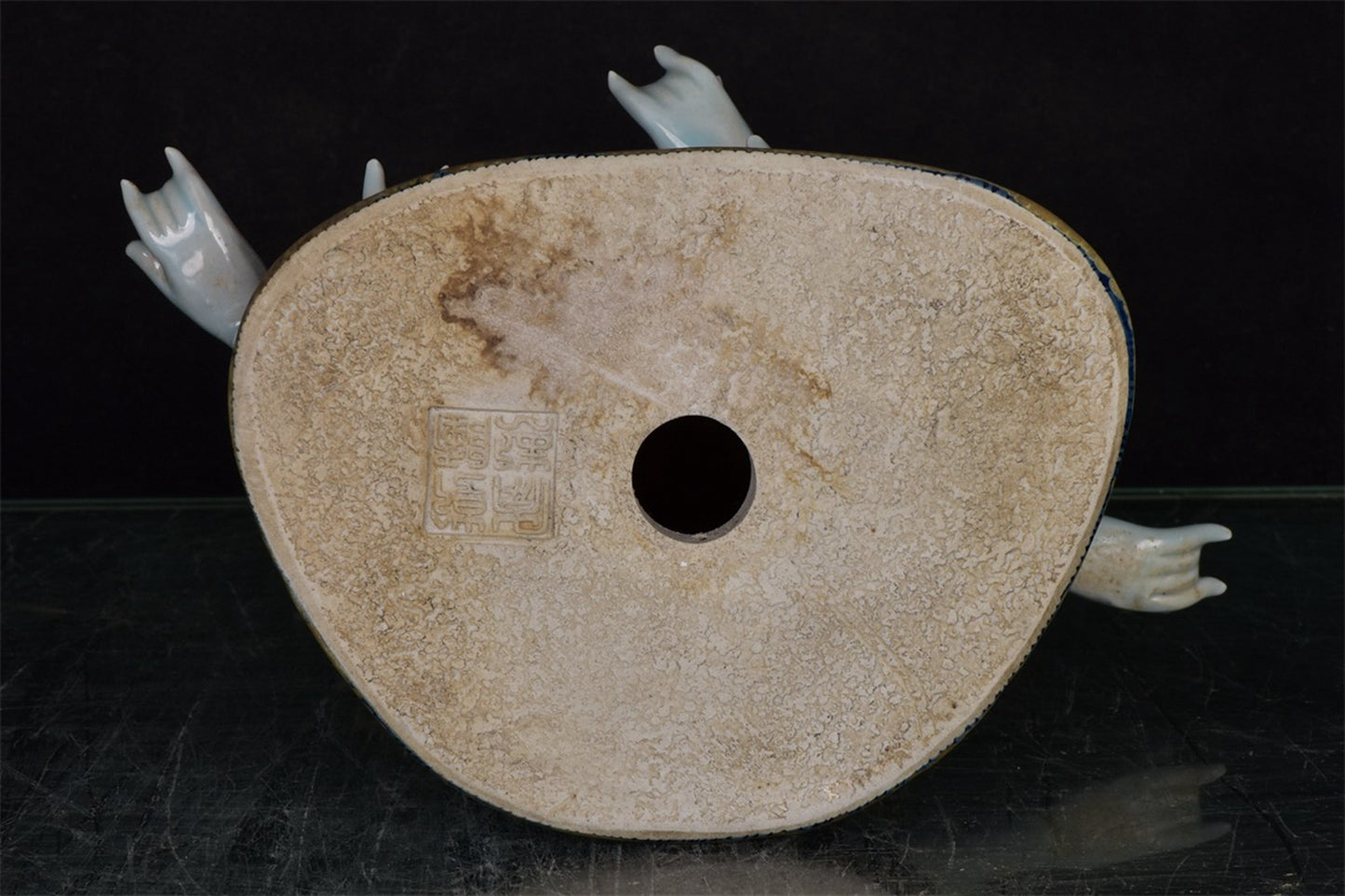 Chinese antique blue and white Guanyin sculpture