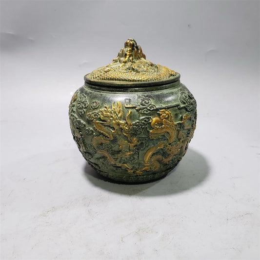 Pure copper dragon jar