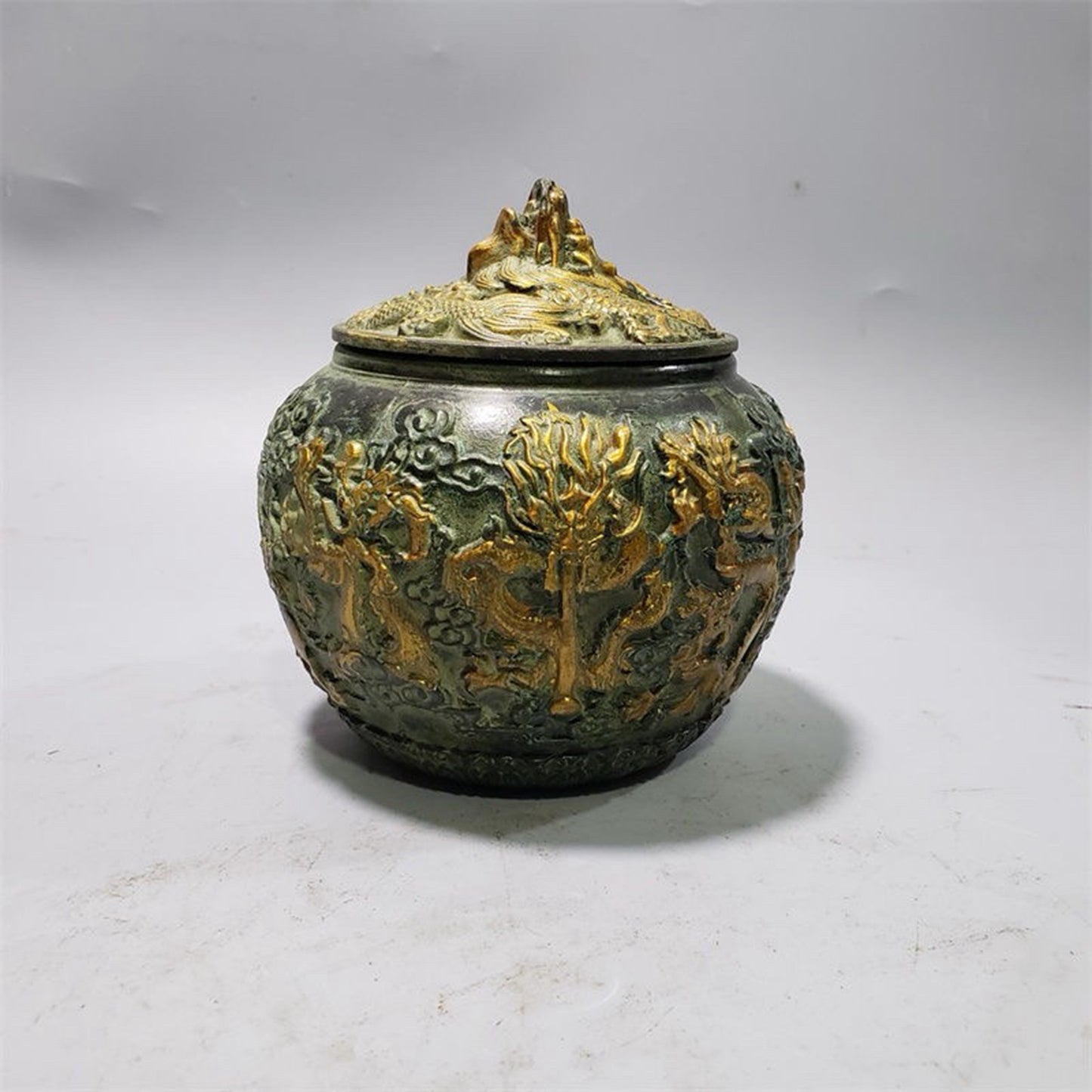 Pure copper dragon jar