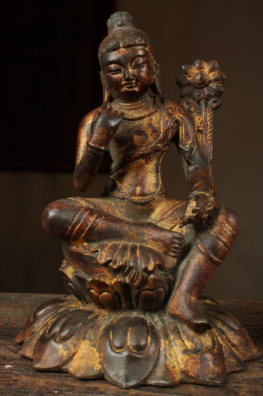 Chinese antique pure copper free Guanyin