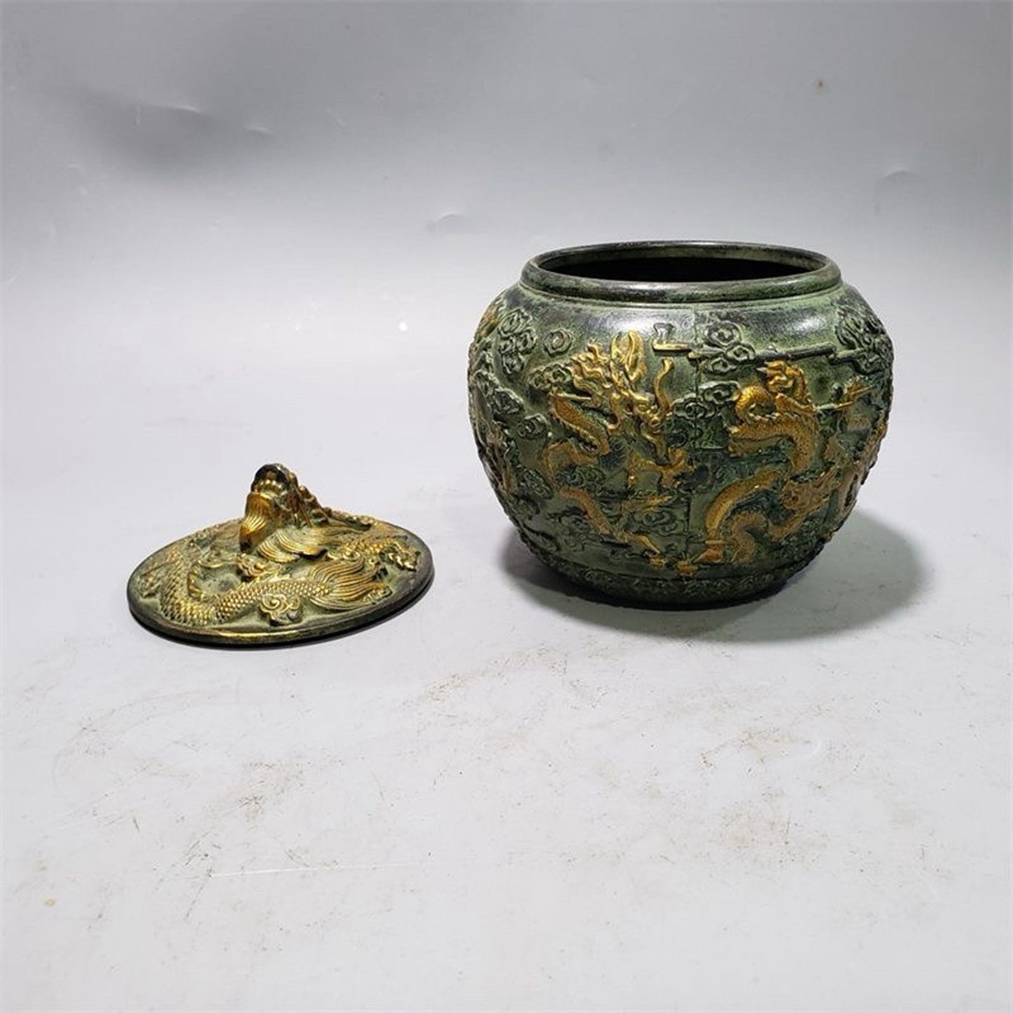 Pure copper dragon jar