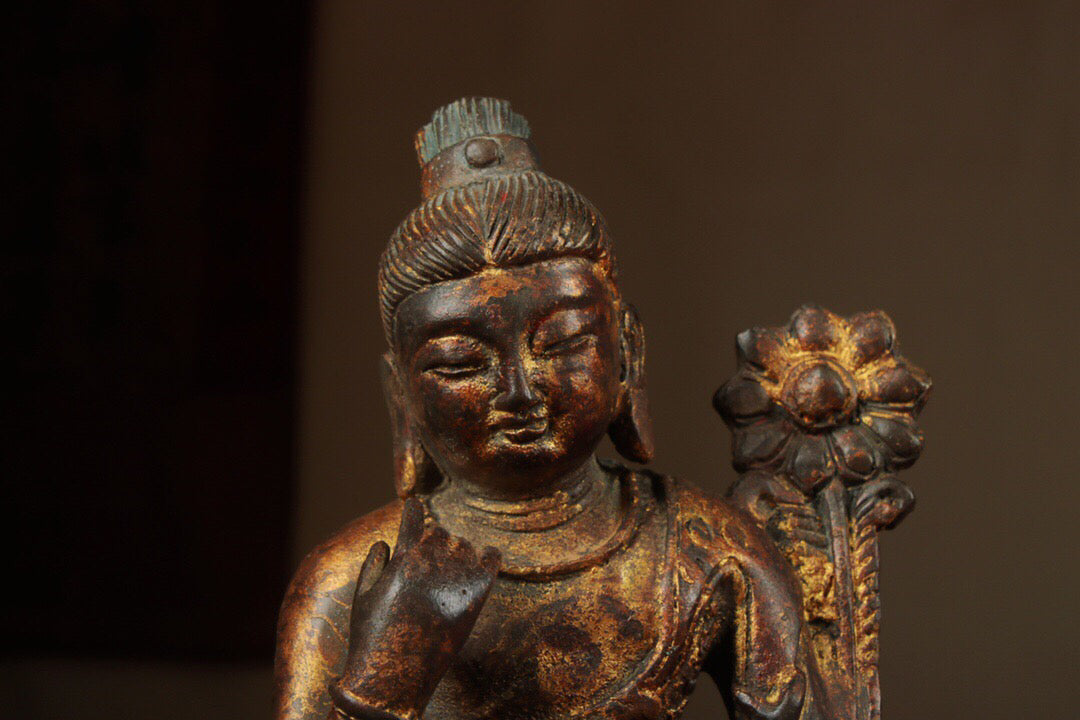 Chinese antique pure copper free Guanyin