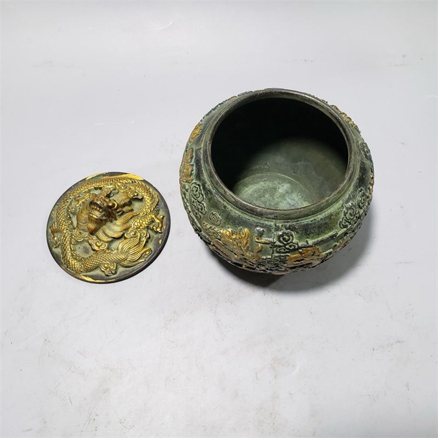 Pure copper dragon jar