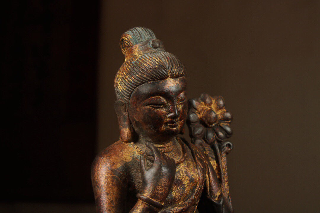 Chinese antique pure copper free Guanyin
