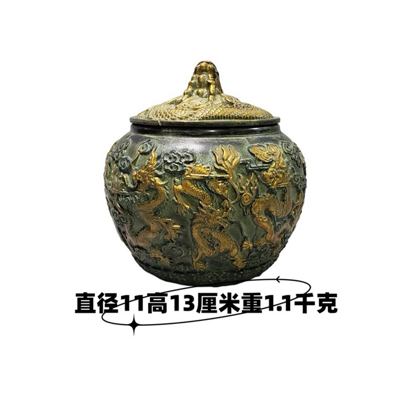 Pure copper dragon jar