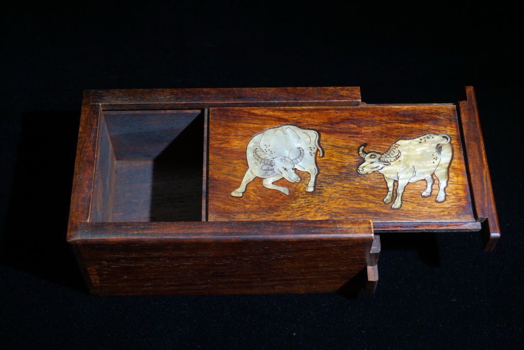 Chinese antique rosewood mechanism box