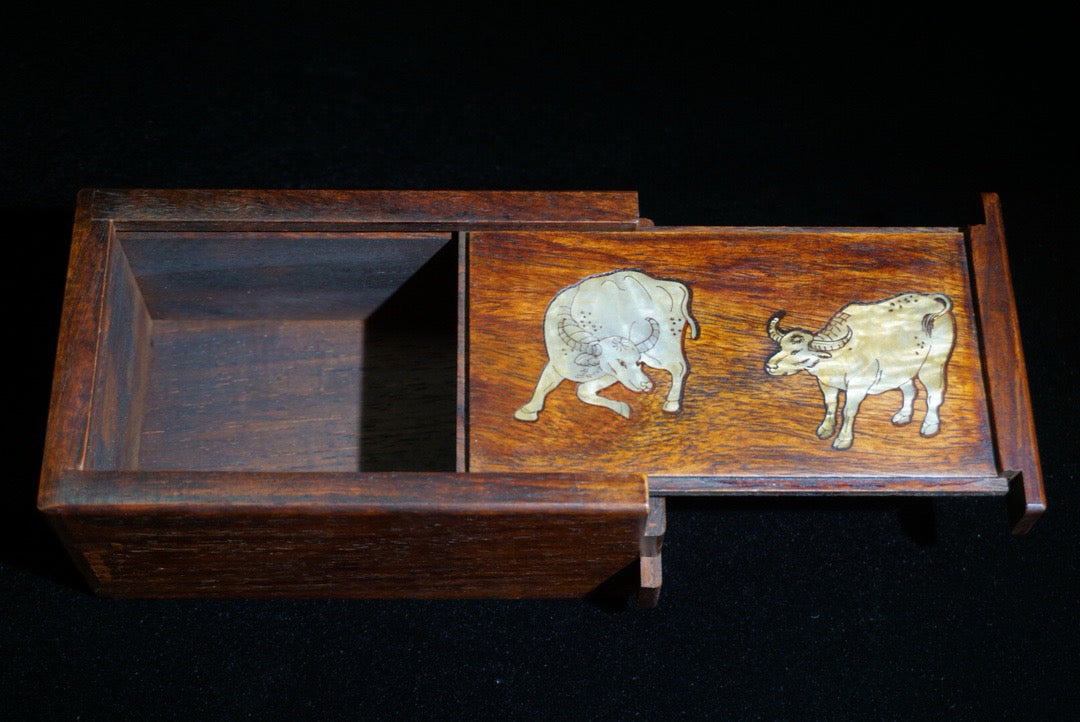 Chinese antique rosewood mechanism box