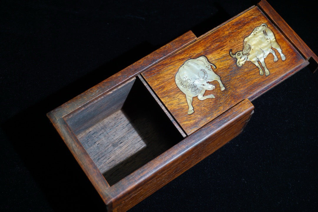 Chinese antique rosewood mechanism box