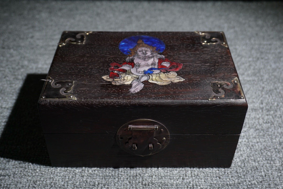 Chinese antique ebony jewelry box