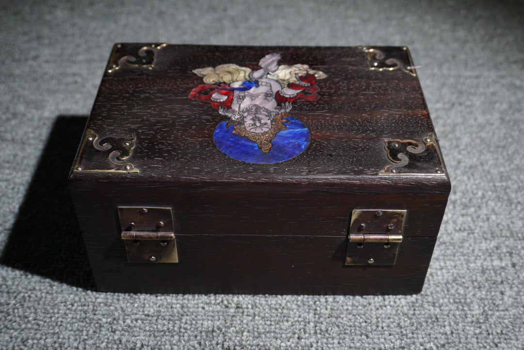 Chinese antique ebony jewelry box