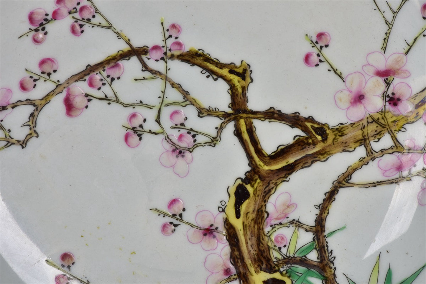 Chinese antique imperial pink plum blossom pattern Shang Pan