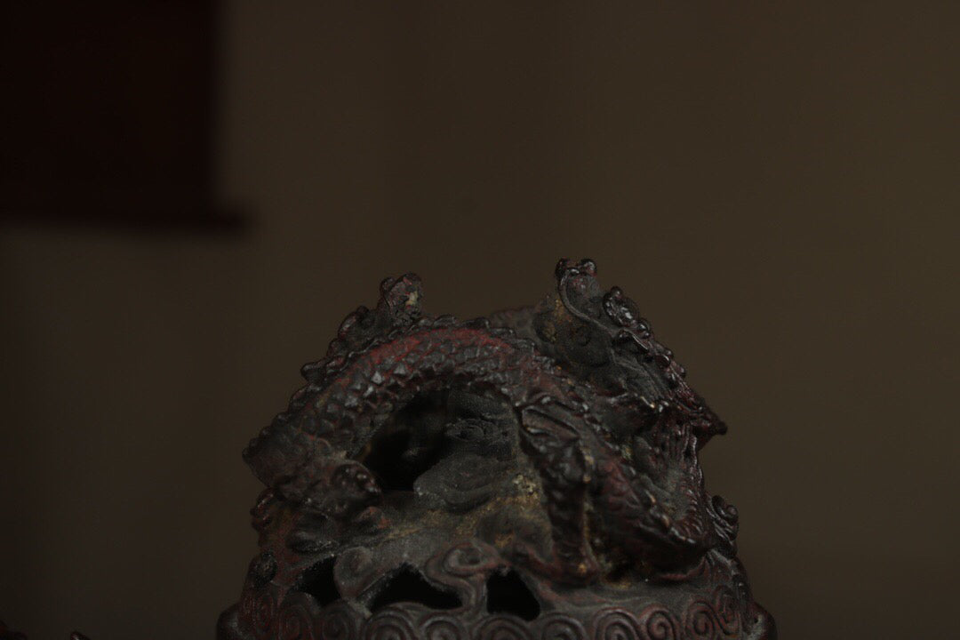 A Chinese antique pure copper Nine Dragon Stove