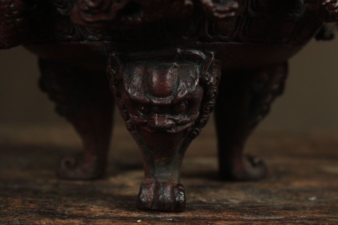 A Chinese antique pure copper Nine Dragon Stove