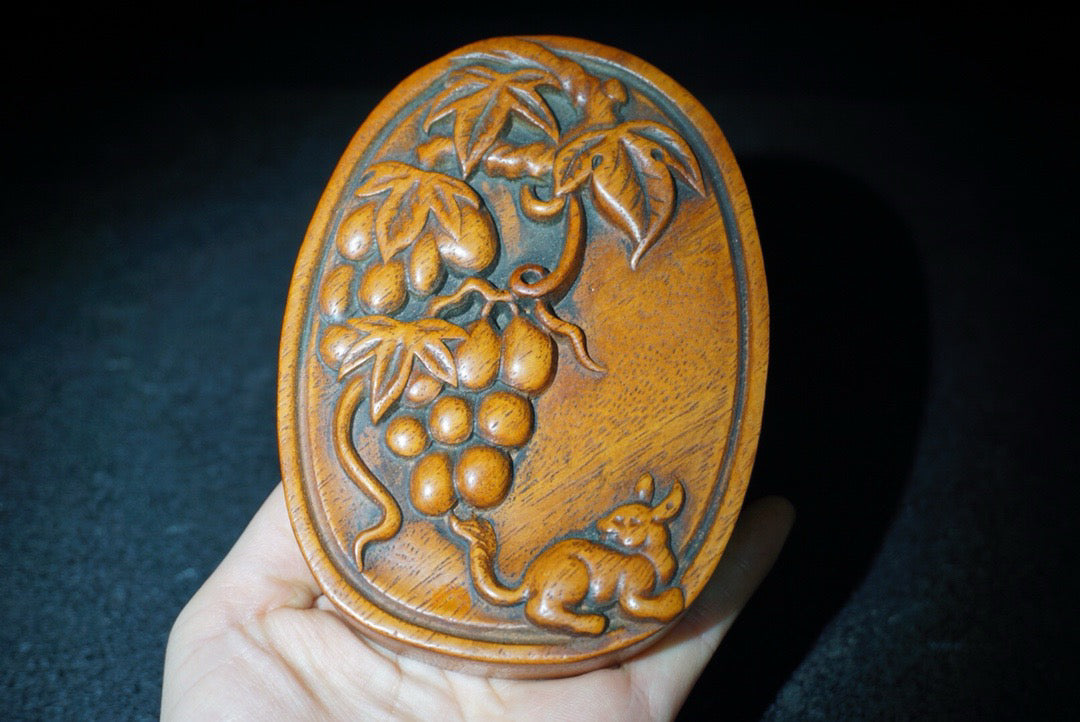Chinese antique rosewood inkstone