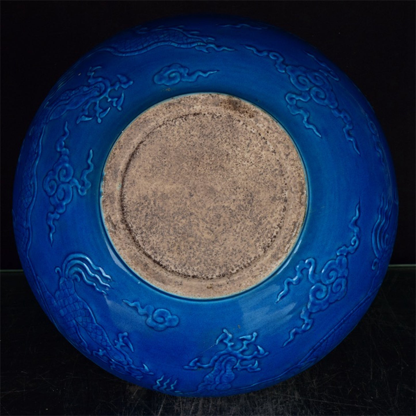 Chinese antique relief dragon patterned celestial vase