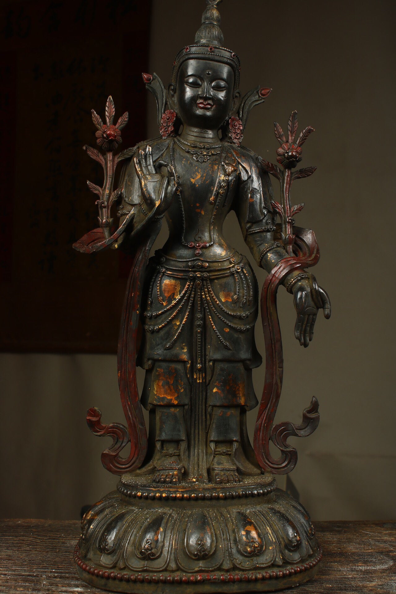 Chinese Antique Sun Moon Bodhisattva