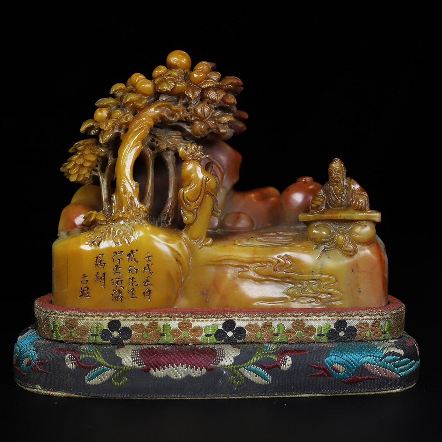 Chinese Antique Shoushan Stone [Clear Sound of Mountains and Waters] Seal Decoration