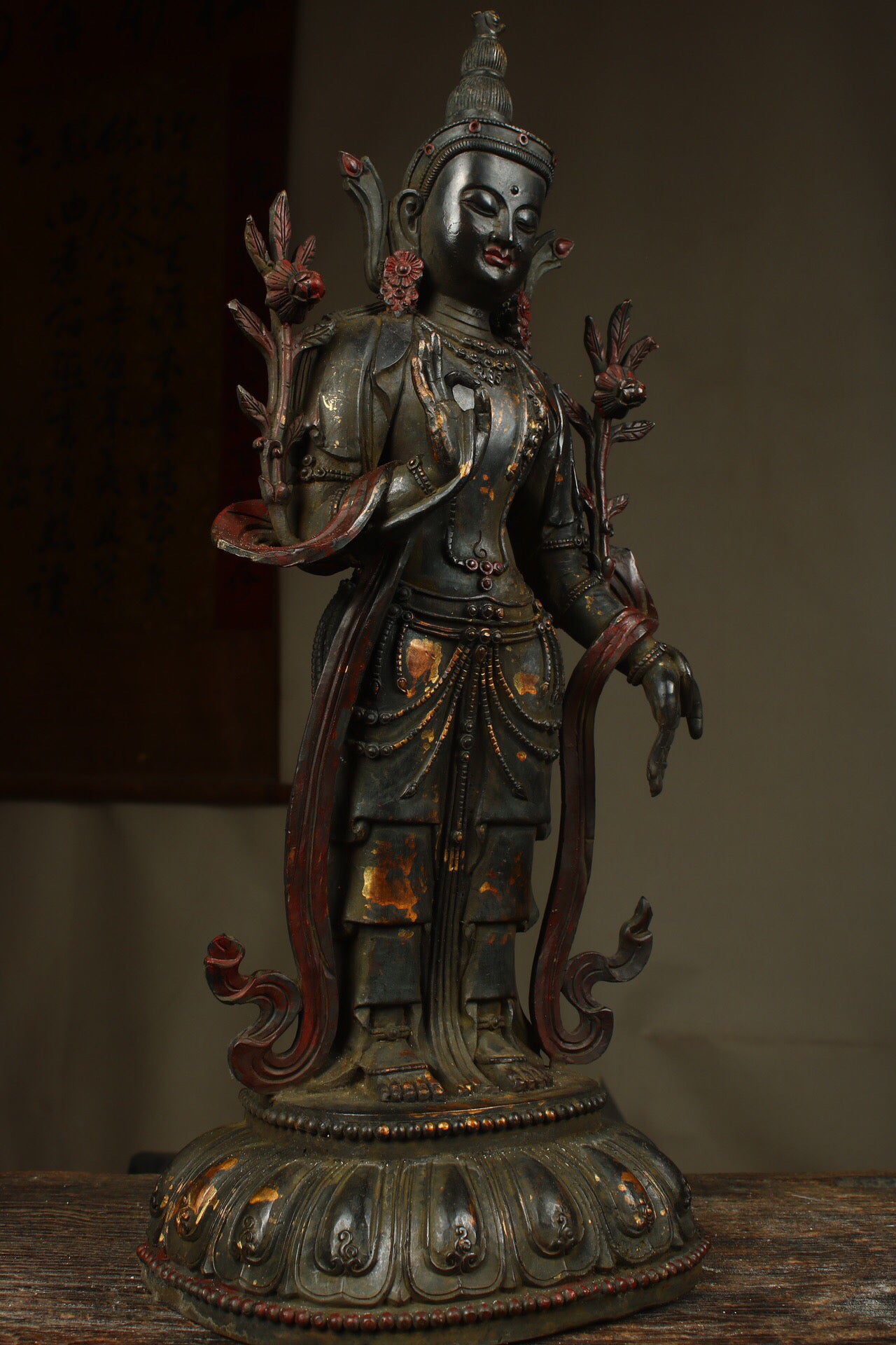 Chinese Antique Sun Moon Bodhisattva