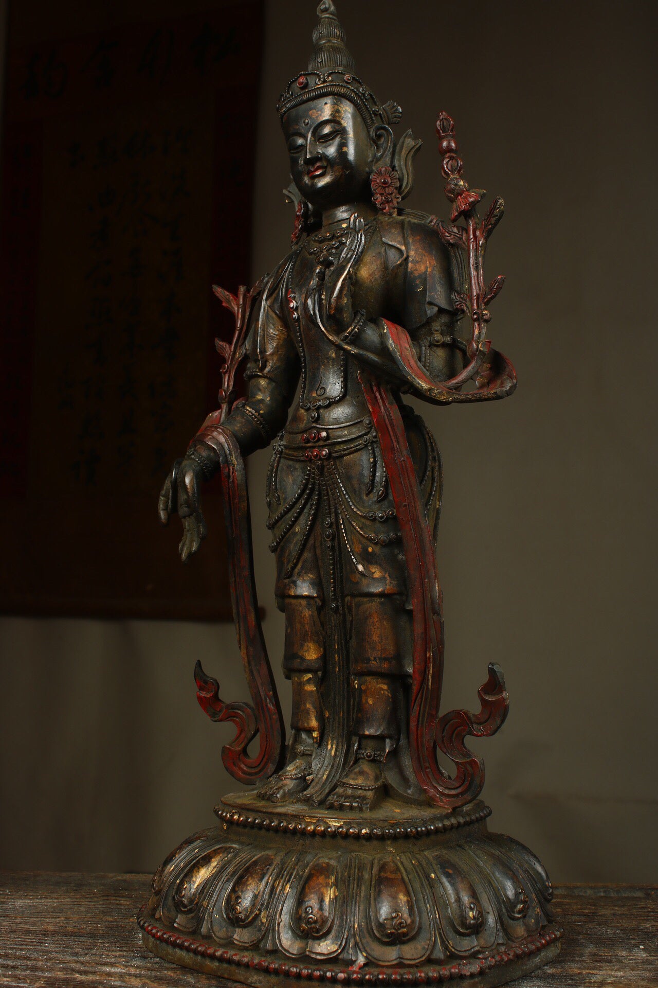 Chinese Antique Sun Moon Bodhisattva