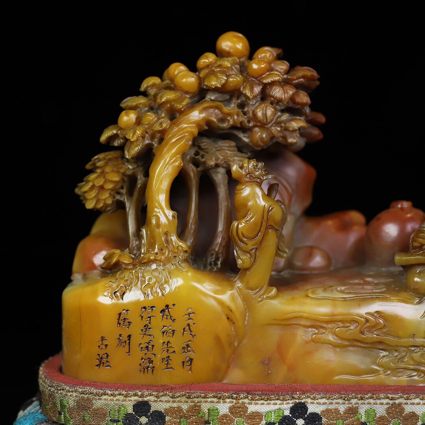 Chinese Antique Shoushan Stone [Clear Sound of Mountains and Waters] Seal Decoration