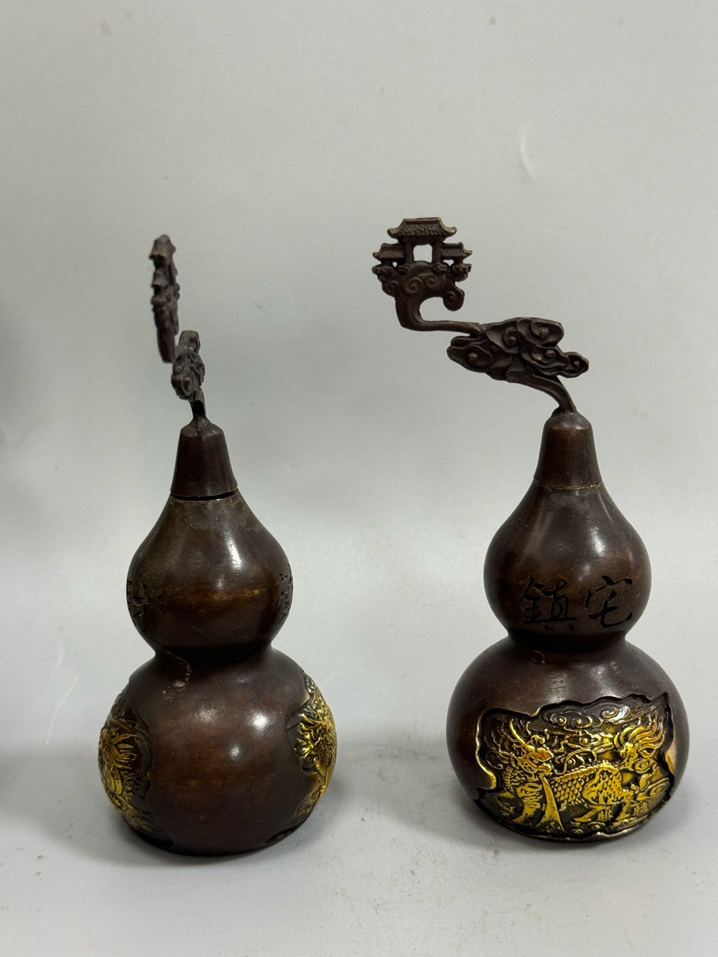 Pure copper gilded qilin gourd