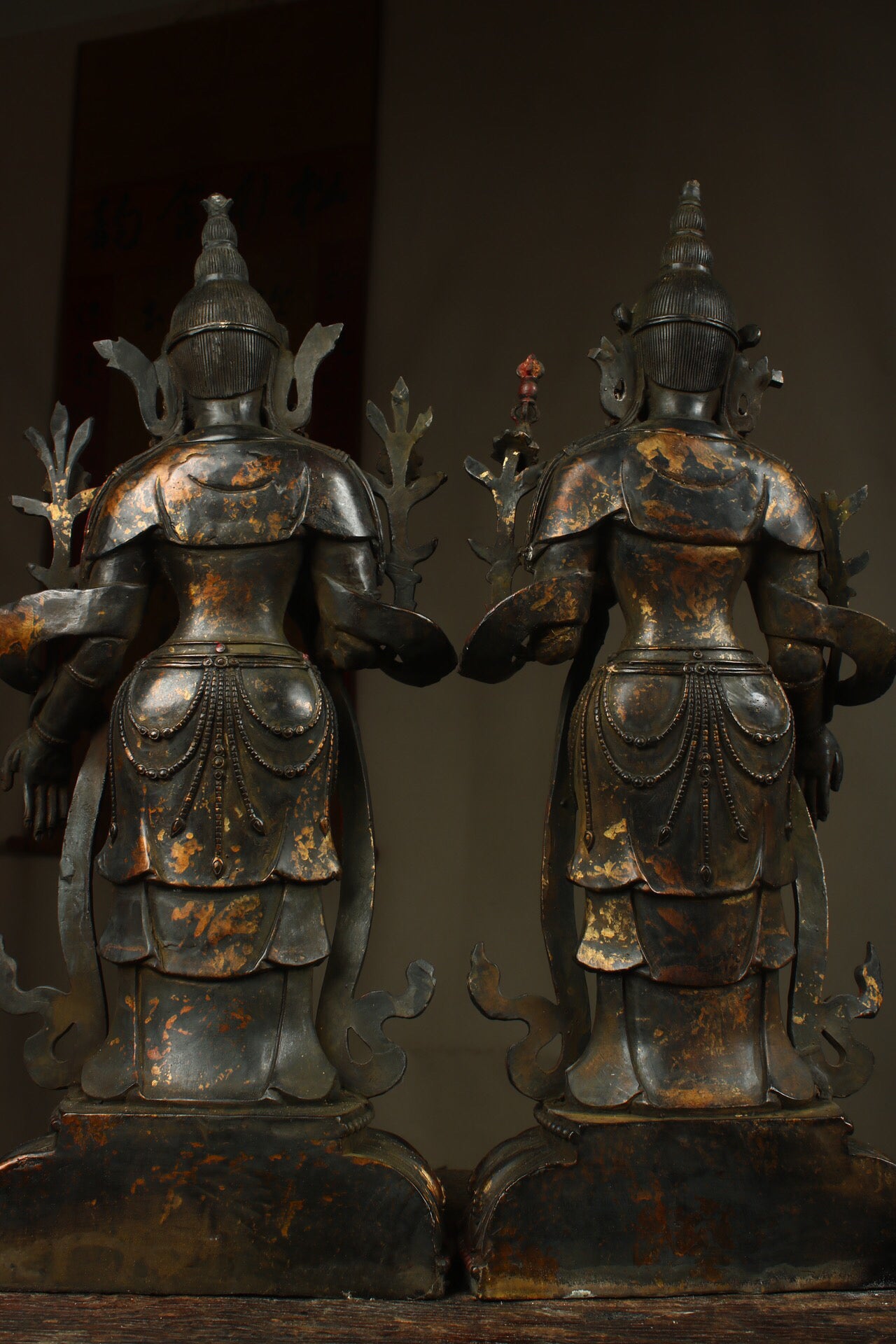 Chinese Antique Sun Moon Bodhisattva
