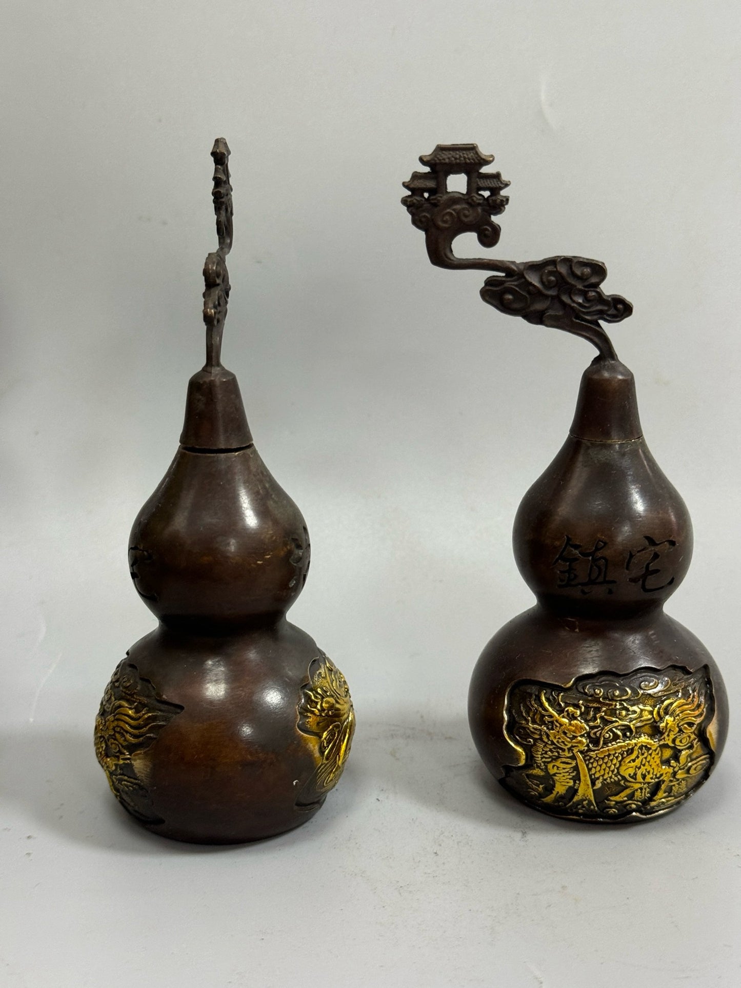Pure copper gilded qilin gourd