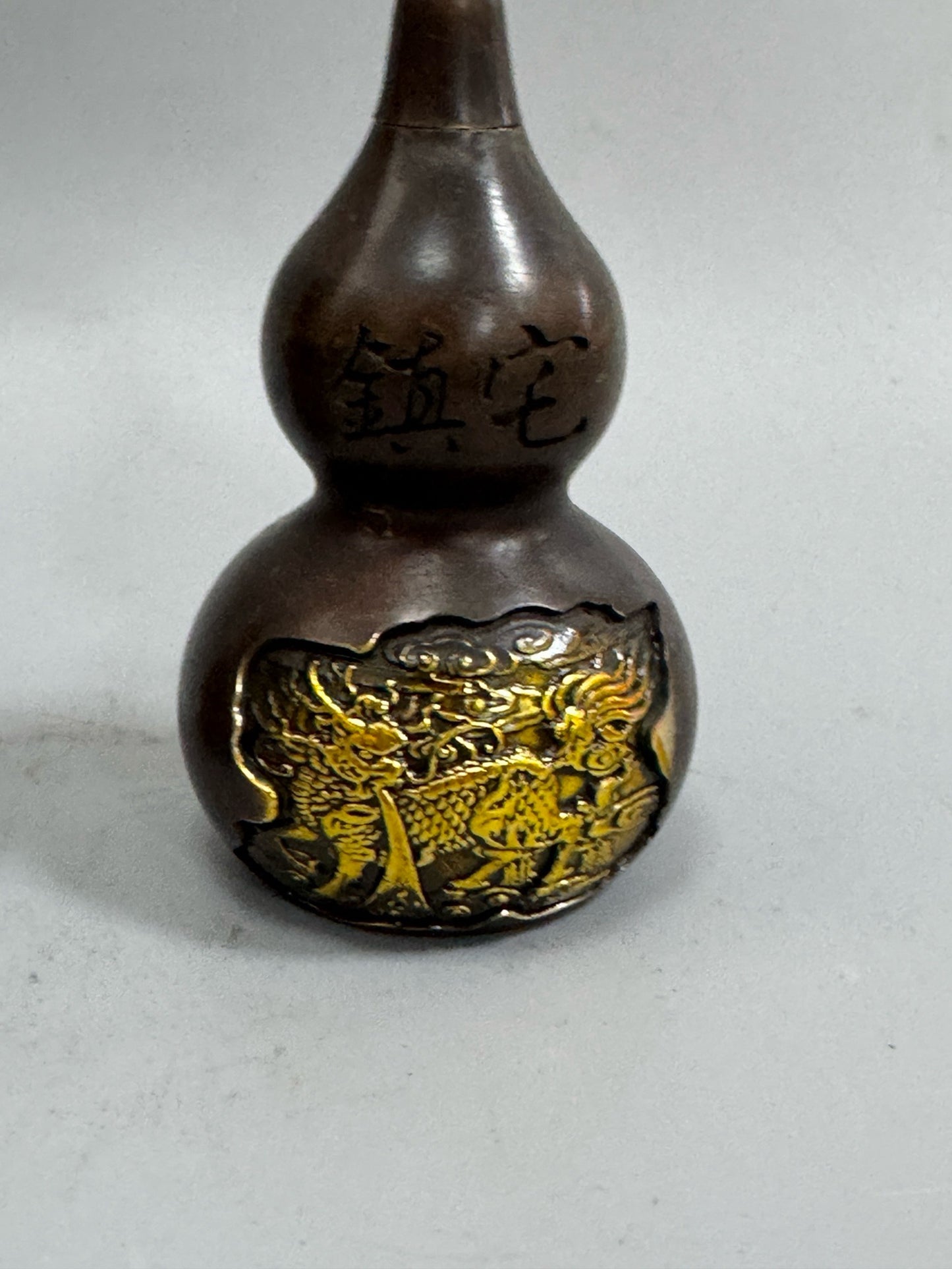 Pure copper gilded qilin gourd