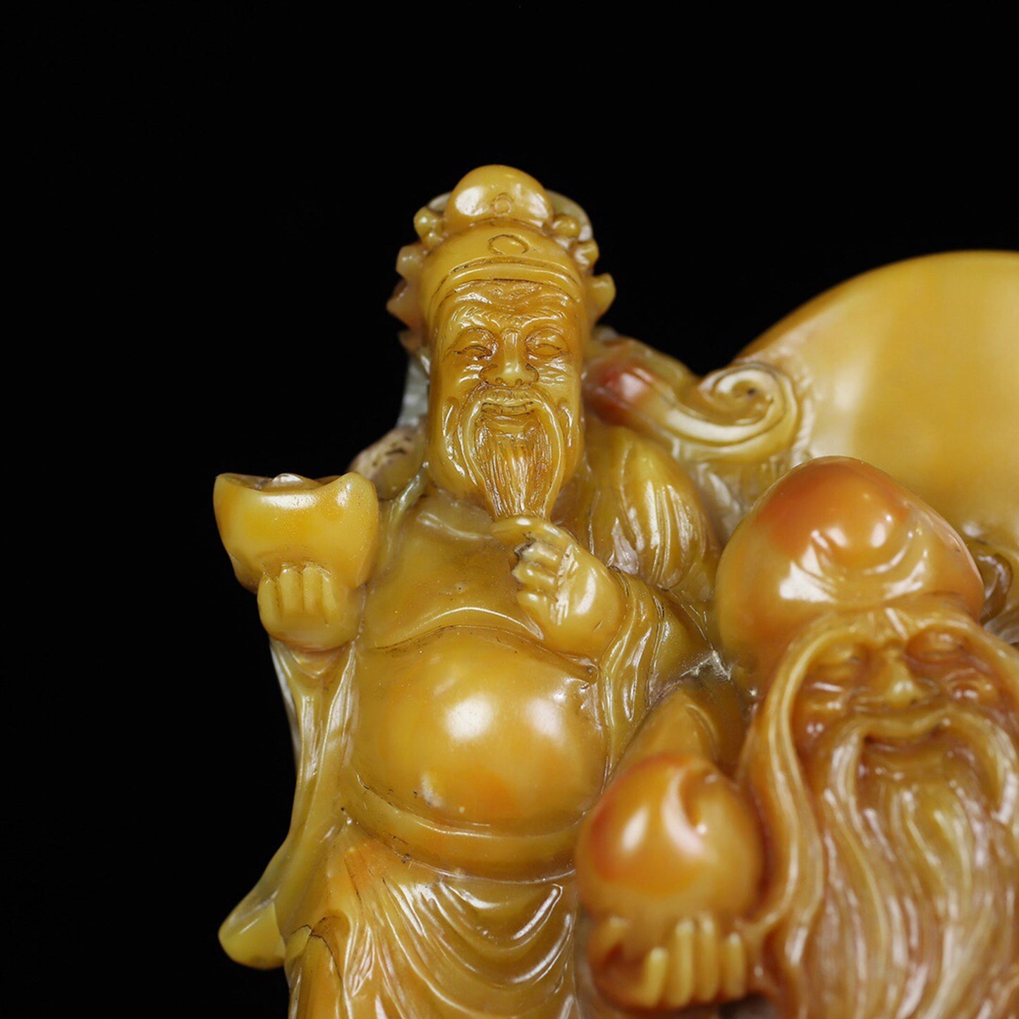 Chinese Antique Shoushan Stone Three Star Seal Decoration