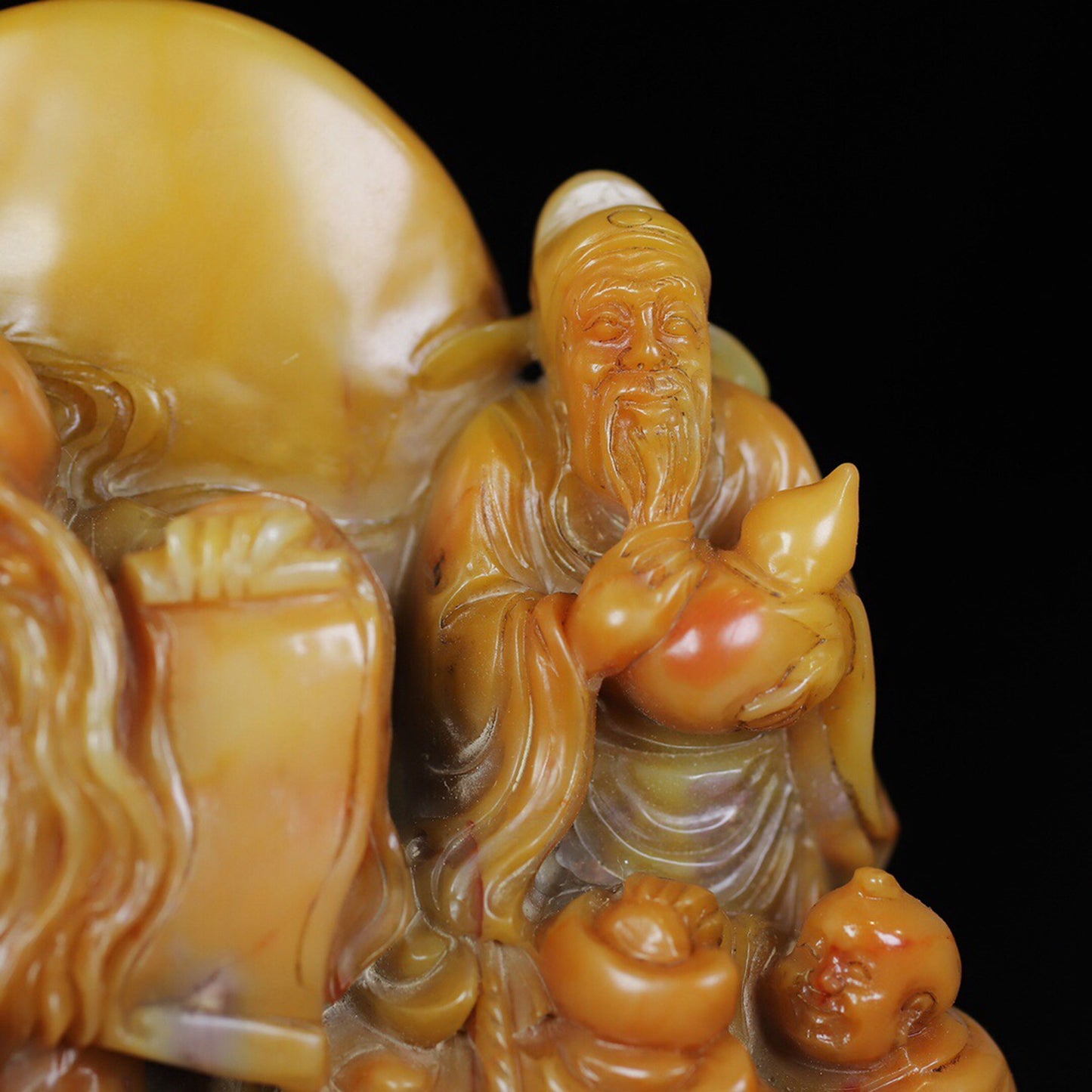 Chinese Antique Shoushan Stone Three Star Seal Decoration