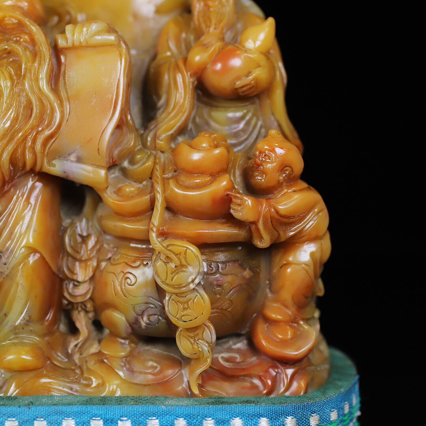 Chinese Antique Shoushan Stone Three Star Seal Decoration