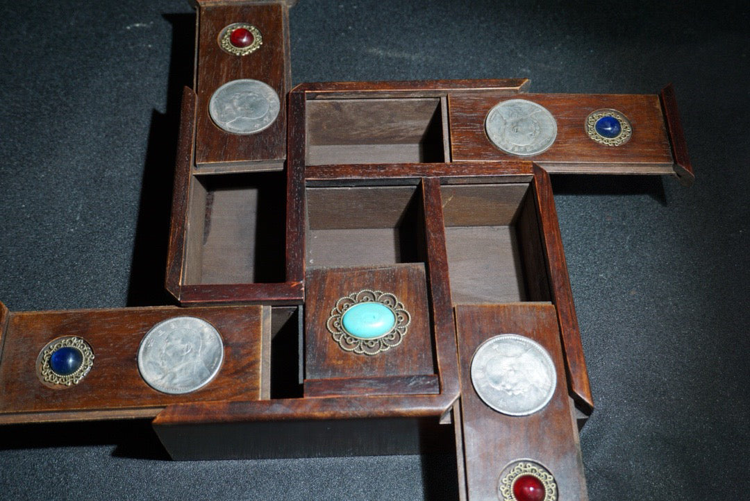 Chinese antique rosewood five open box
