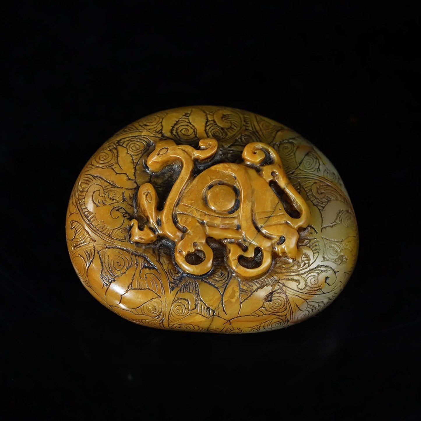 A set of seals for the four divine beasts of the Chinese antique Shoushan Stone