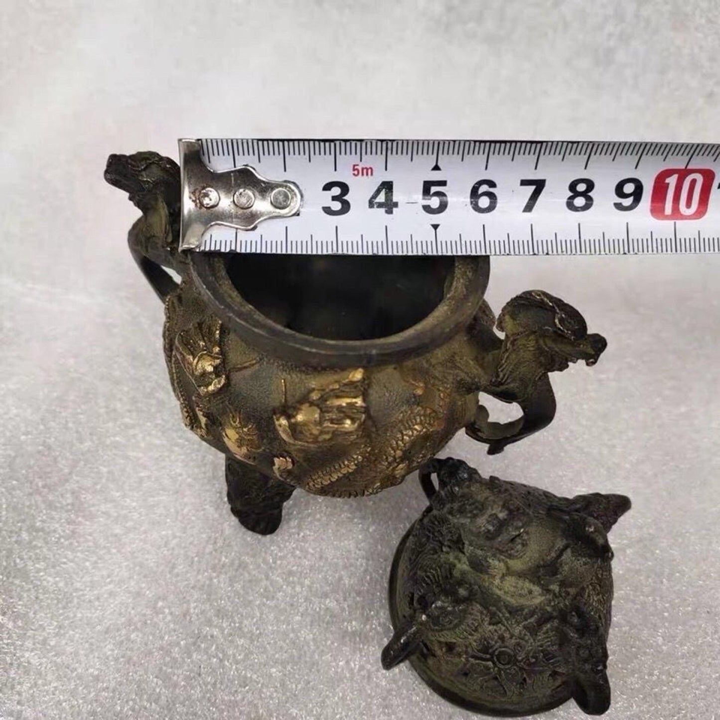 Pure copper gilded two dragon furnace