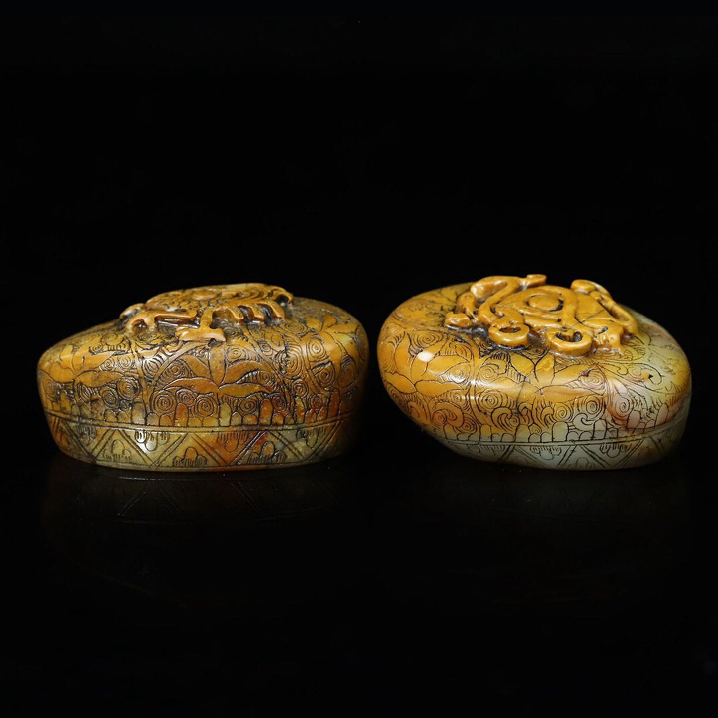 A set of seals for the four divine beasts of the Chinese antique Shoushan Stone
