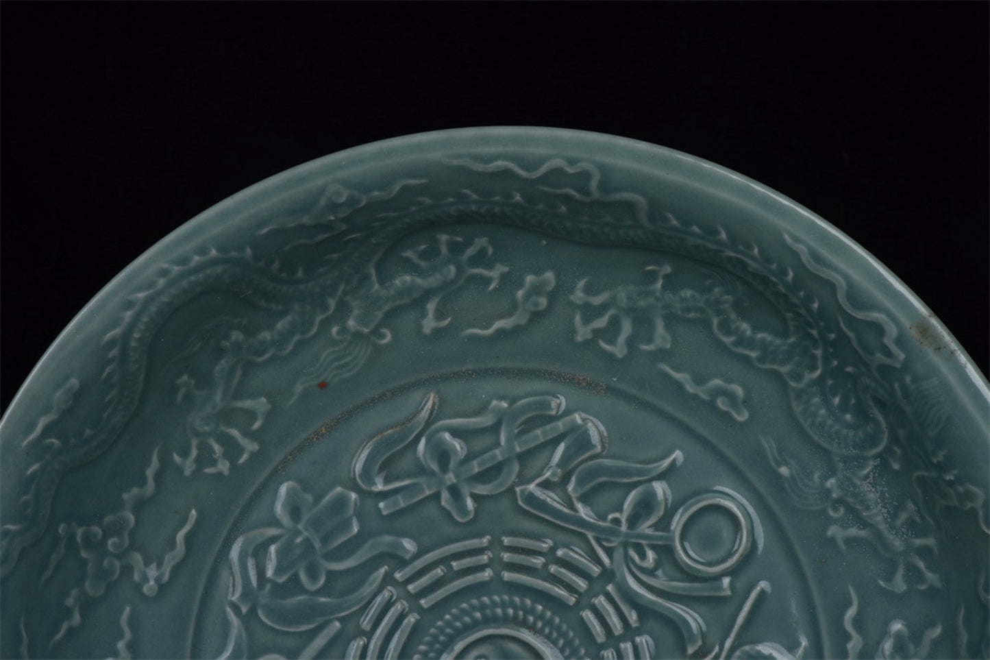 Chinese Antique Relief Dark Eight Immortals Pattern Shang Pan