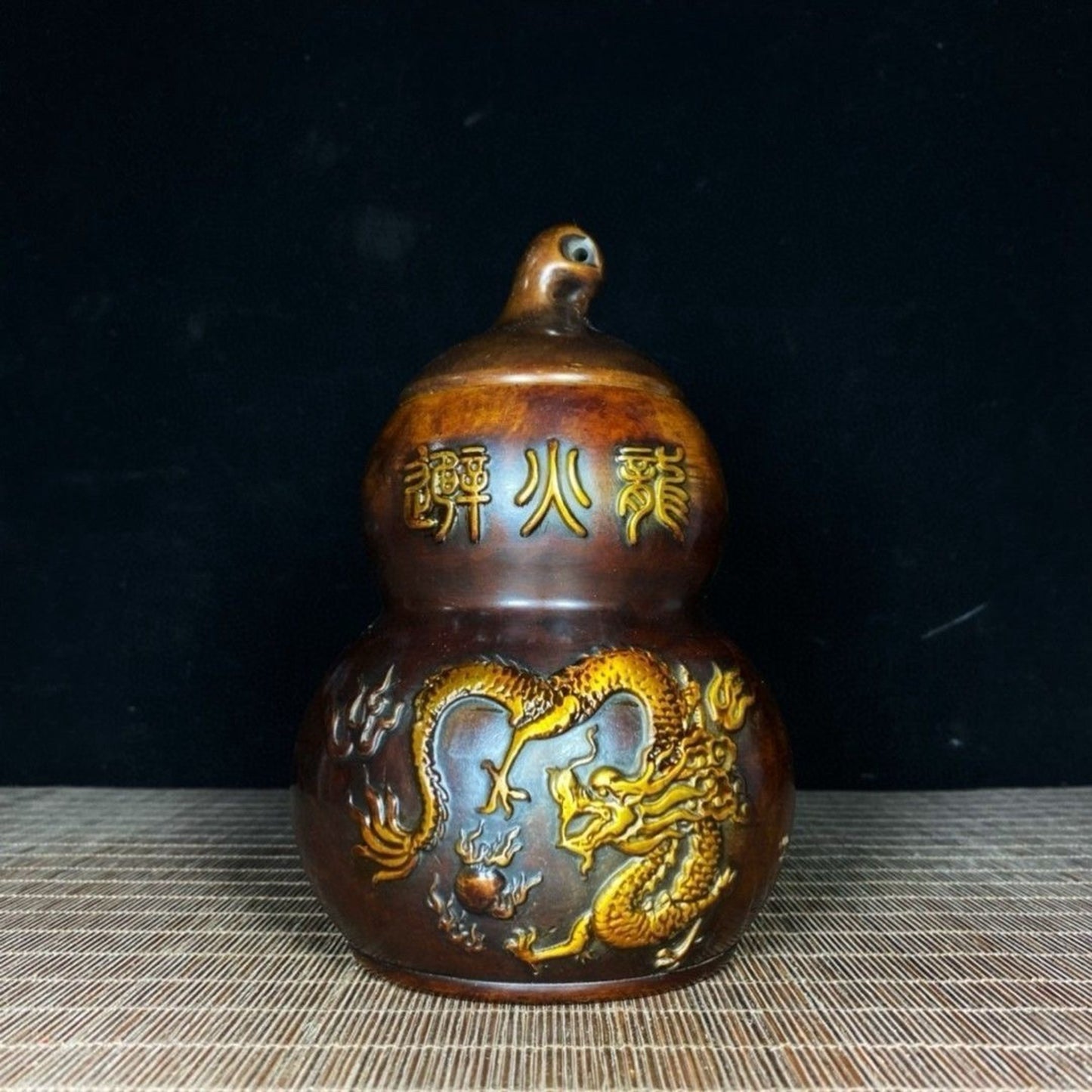 Pure copper antique fire avoiding dragon bottle