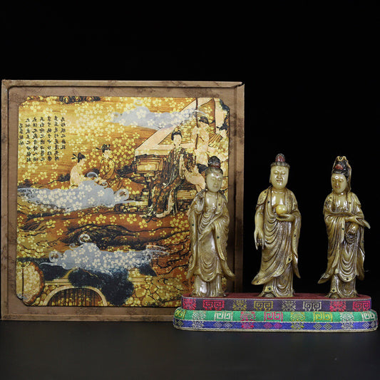 A set of seals for the Western Three Holy Buddha statues of the Chinese antique Shoushan Stone