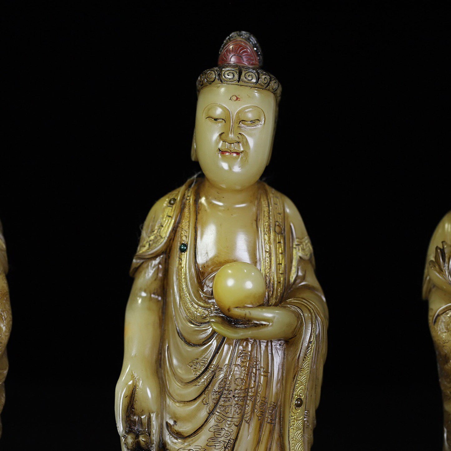 A set of seals for the Western Three Holy Buddha statues of the Chinese antique Shoushan Stone