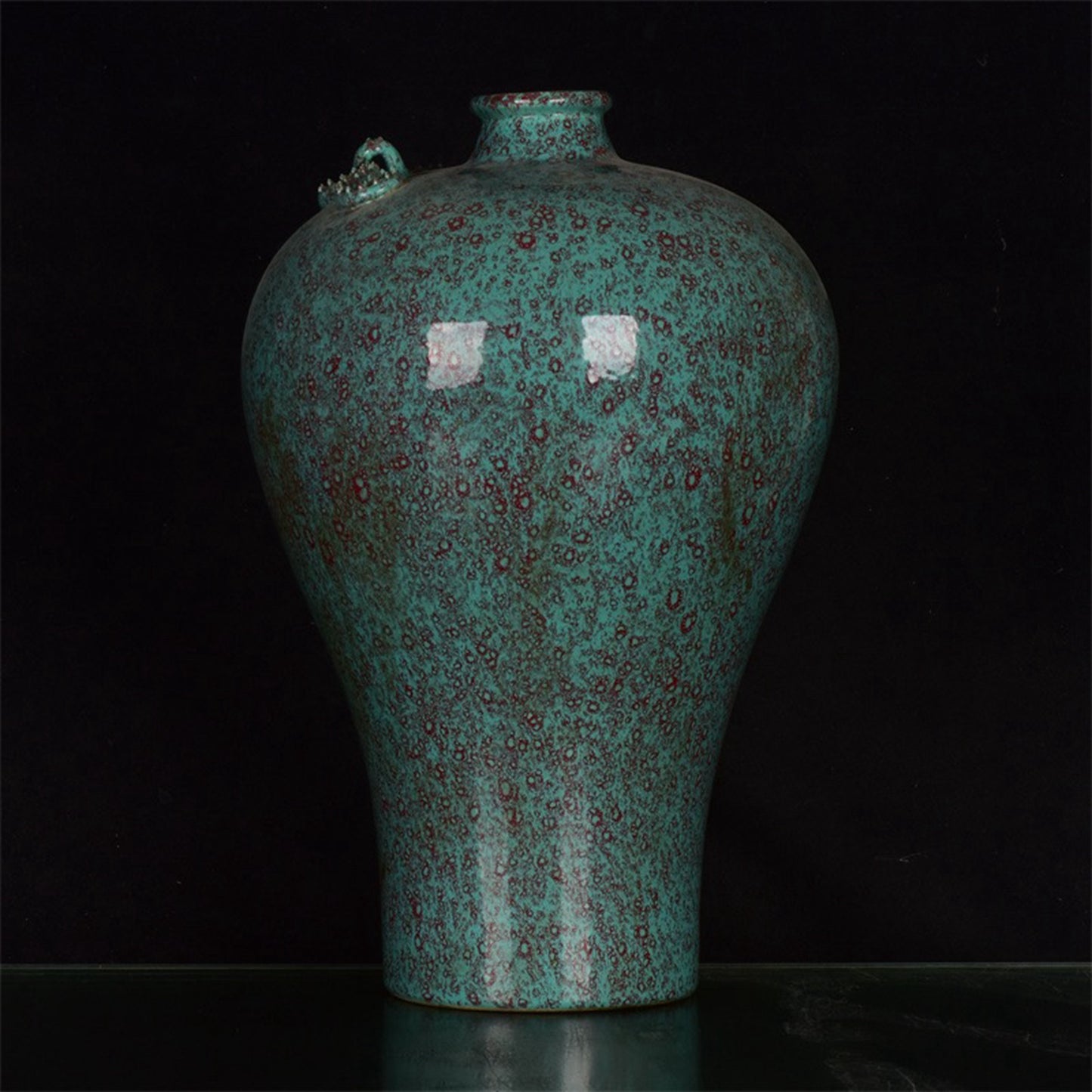 Chinese antique Lu Jun glazed coiled dragon plum vase
