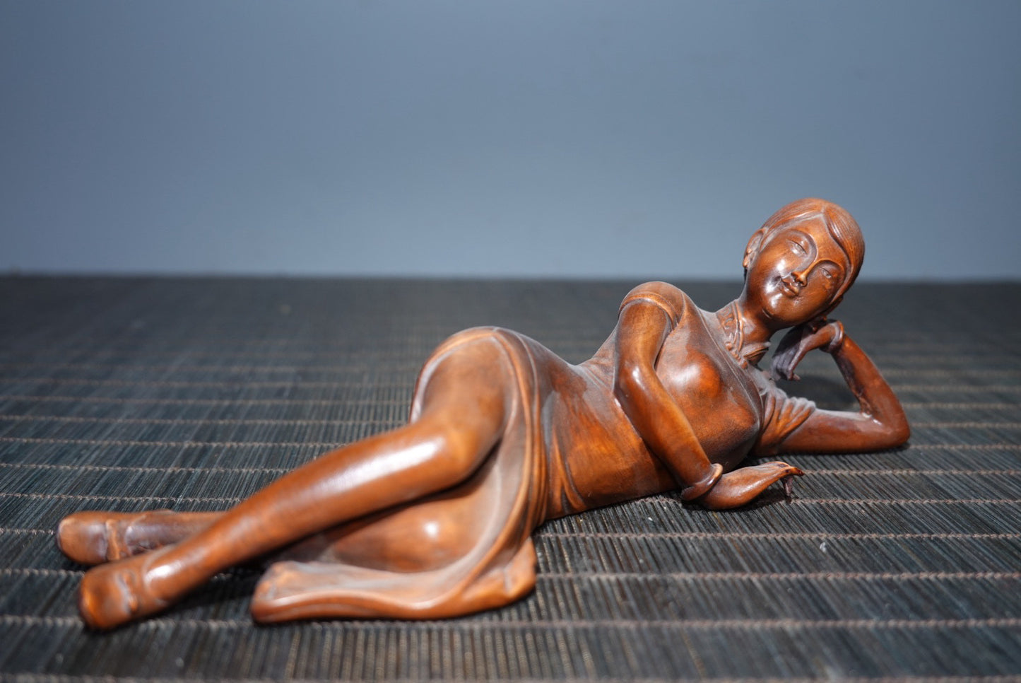 Huangyangmu finely carved girl statue