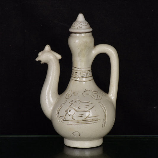 Chinese antique relief phoenix head teapot