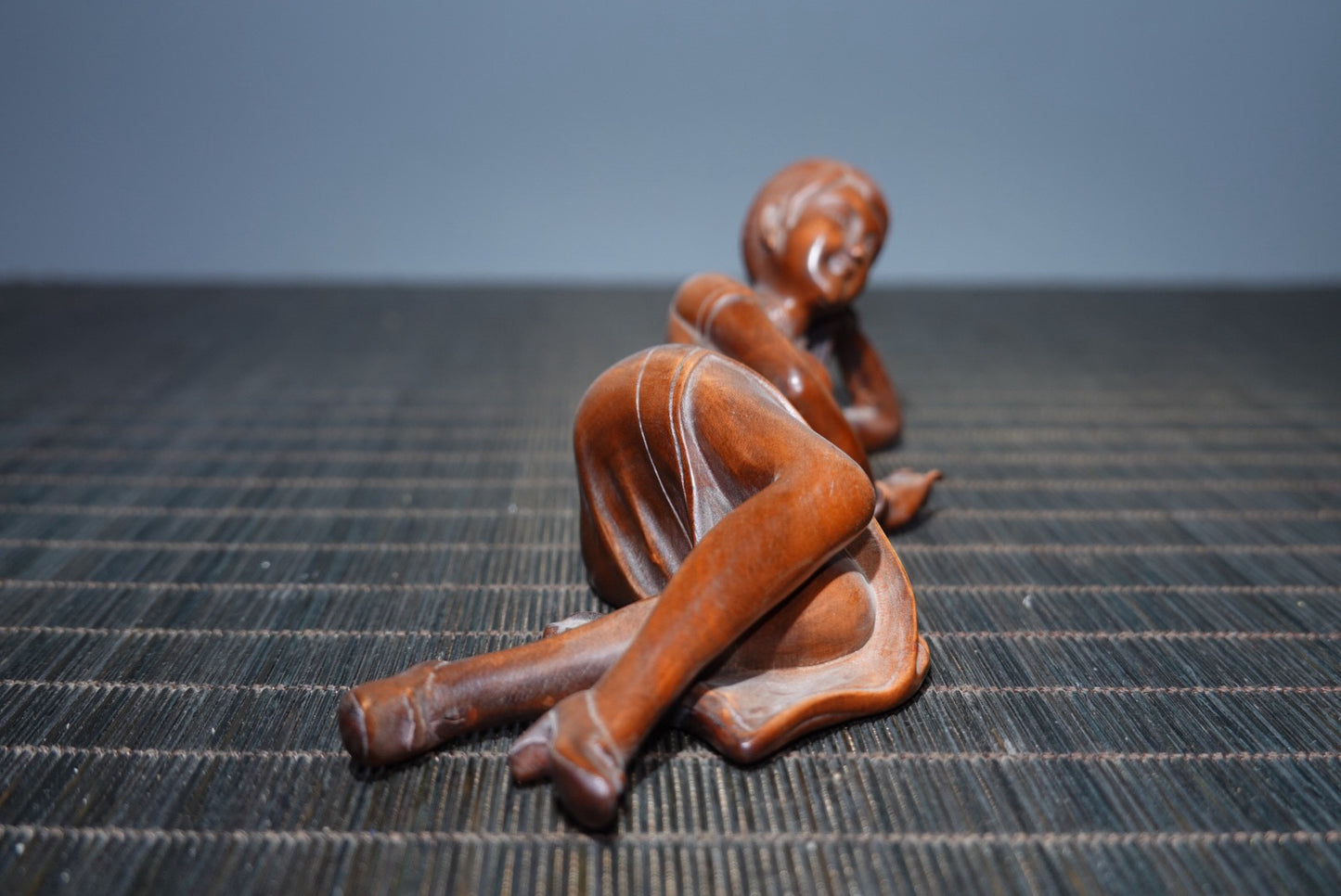 Huangyangmu finely carved girl statue