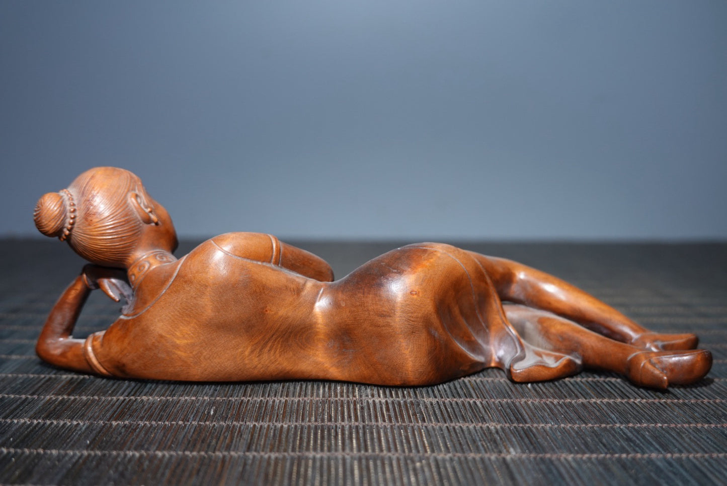 Huangyangmu finely carved girl statue